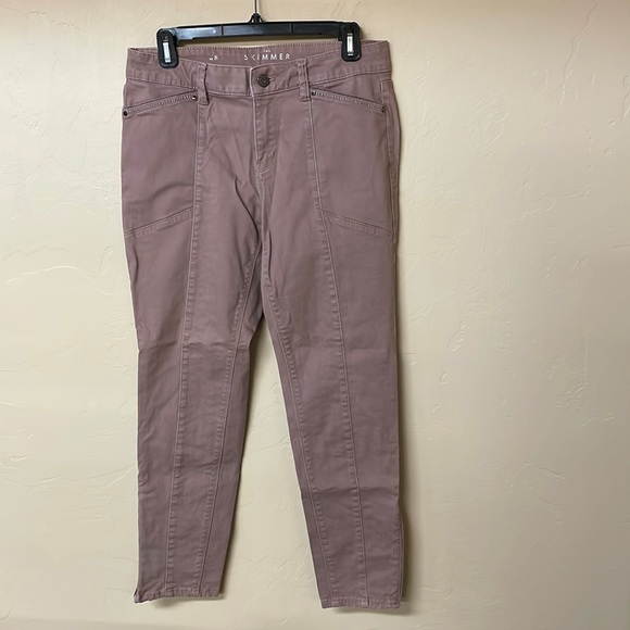 WHBM Washed Mauve Pink Skimmer Jeans 8 - Picture 5 of 10